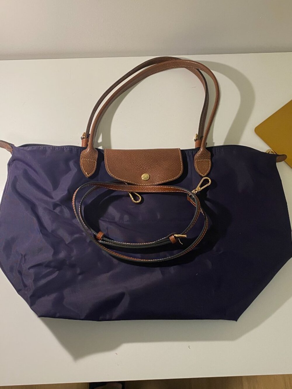 Authentic Preowned Purple Longchamp LePliage Large Tote - Picture 2 of 14